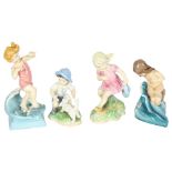 A set of 4 Royal Worcester Months of the Year children figures - August, March, September and July