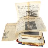 A collection of Vintage newspapers and Royalty magazines, including the Daily Telegraph 1963