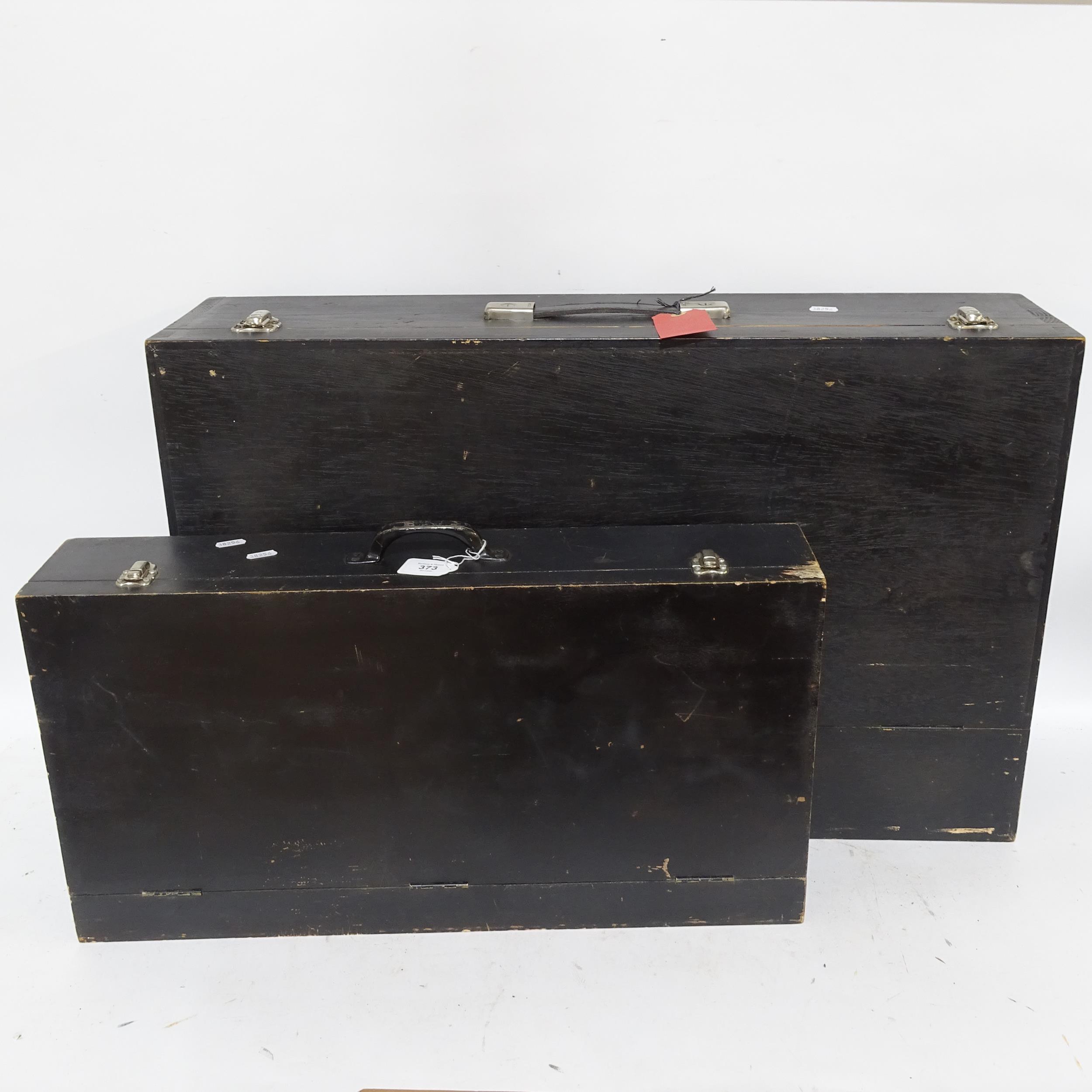 2 Vintage carpenter's/joiner's toolboxes, no tools included, largest L80cm, H20cm, W50cm