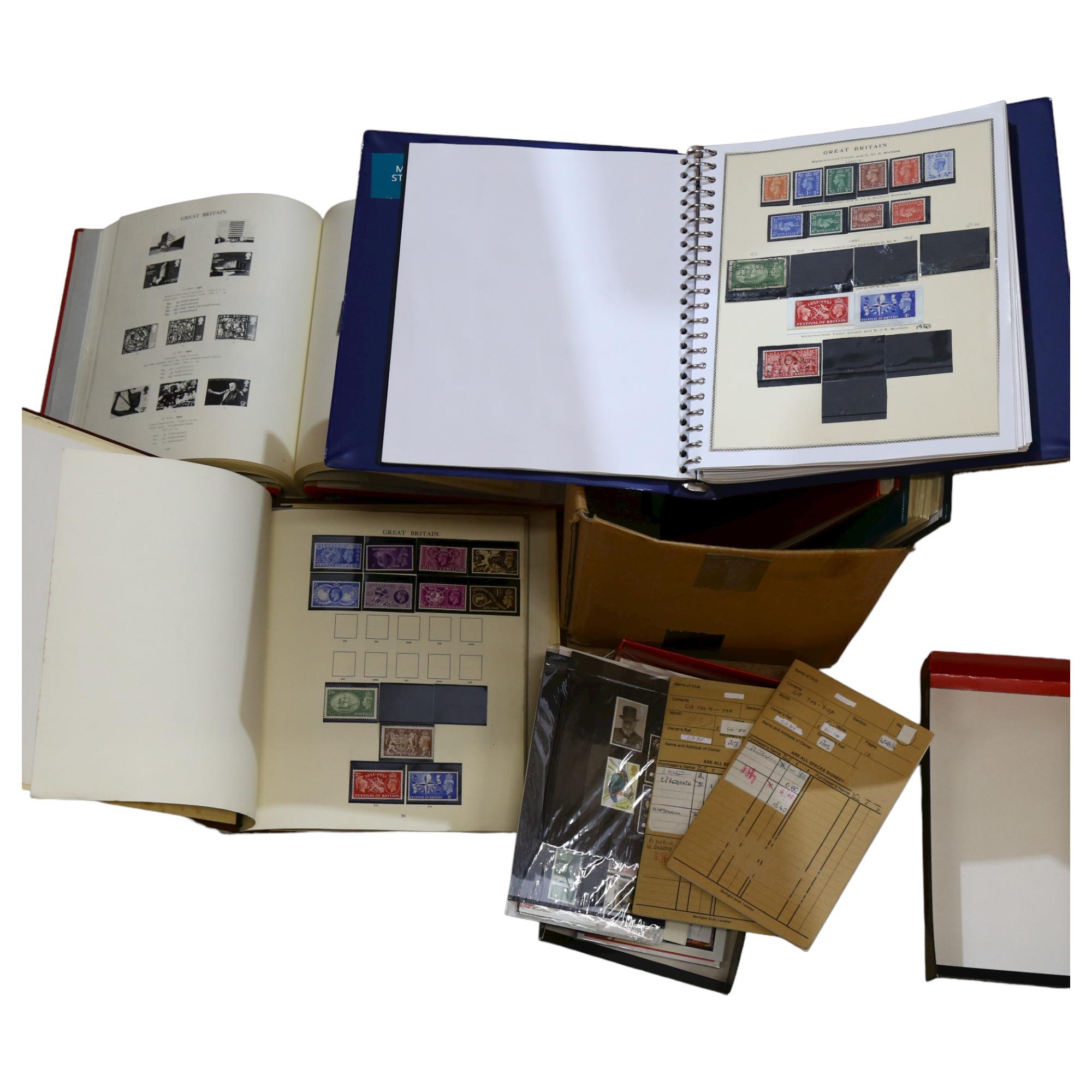 4 albums of mainly UK stamps, generally stock books, including a quantity of First Day Covers