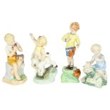 A set of 4 Royal Worcester Months of the Year children figures - June, May, October and April