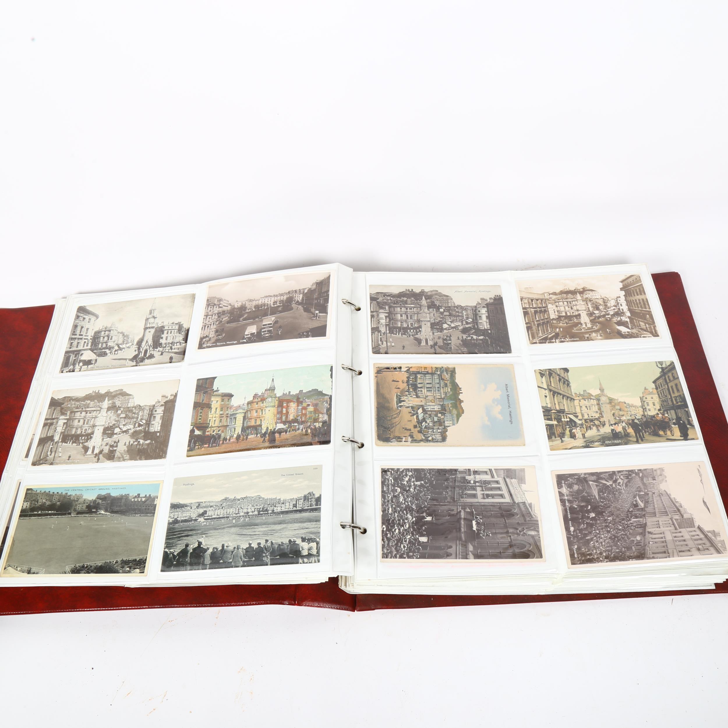 An interesting postcard album containing 316 Vintage and later postcards, depicting scenes of - Image 2 of 2