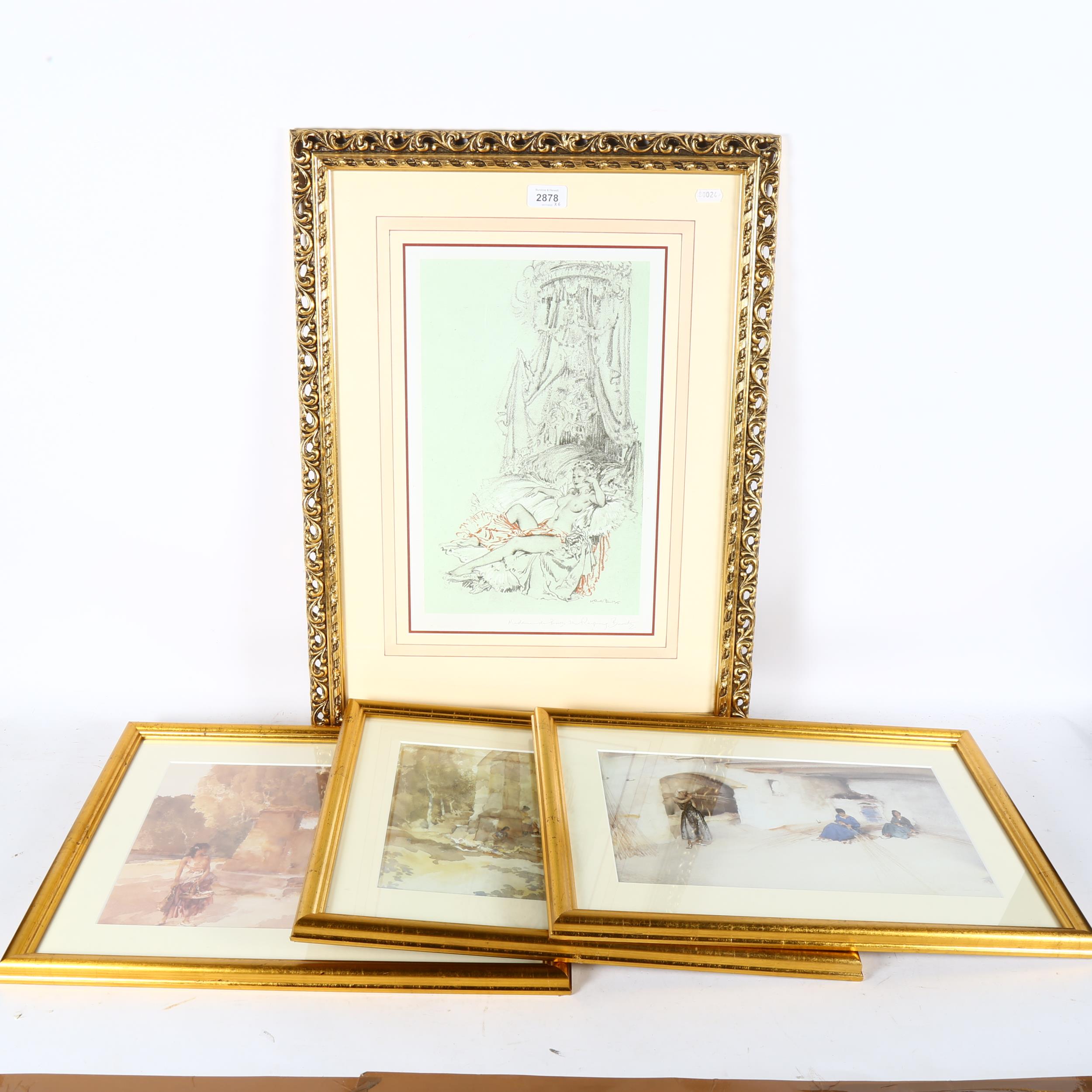 A set of 5 William Russell Flint prints, all framed, and another by the same artist, Madam Du - Image 2 of 2