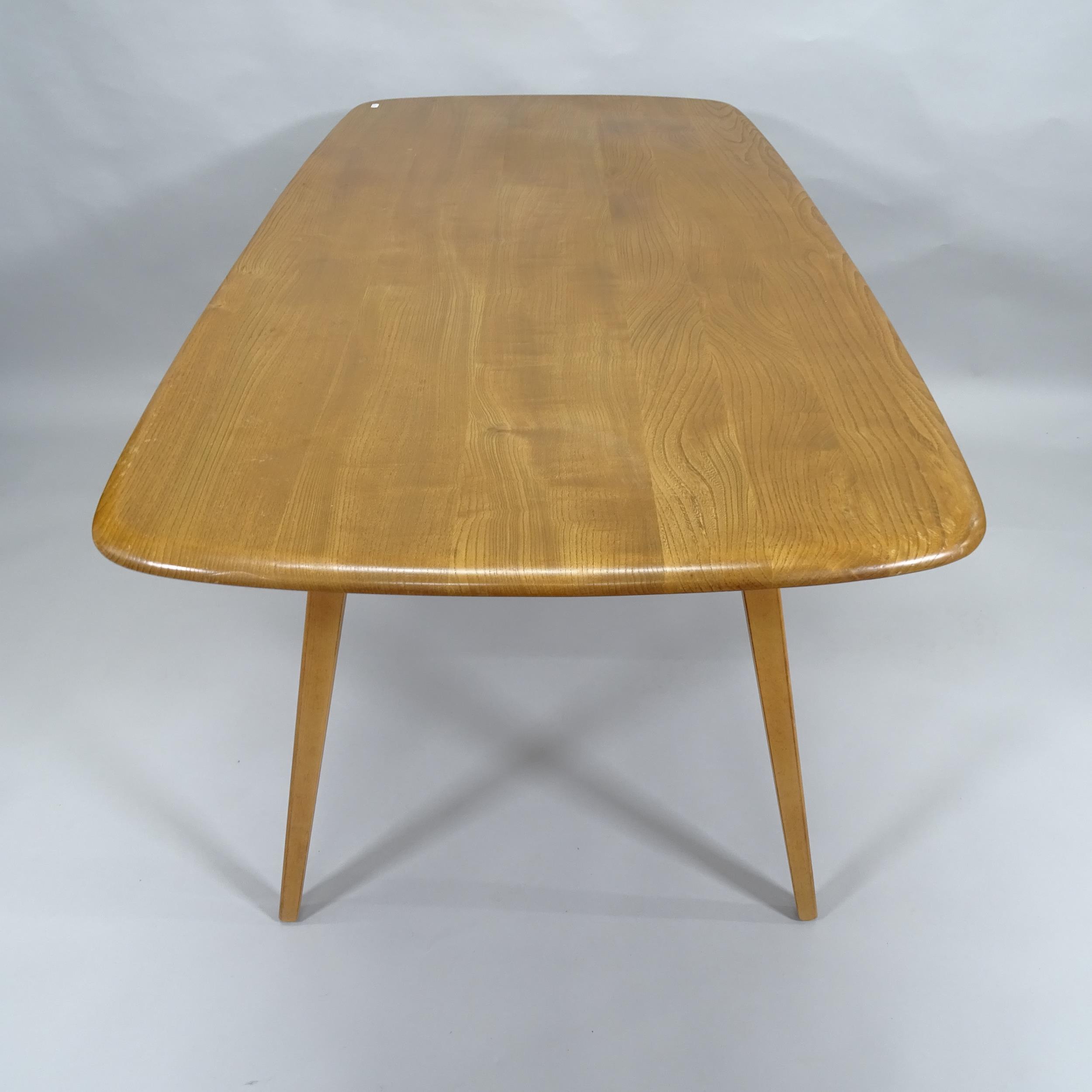 A mid-century Ercol Windsor elm plank-top dining table, circa 1960s, 152cm x 72cm x 76cm - Image 2 of 2