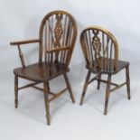 A matched set of 5 wheelback dining chairs (5+1)