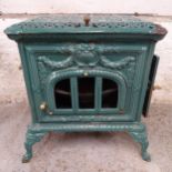 A French "La Select" woodburning stove. 52cm x 55cm x 35cm