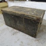 An antique painted pine tool chest. 87 x 46 x 43cm.