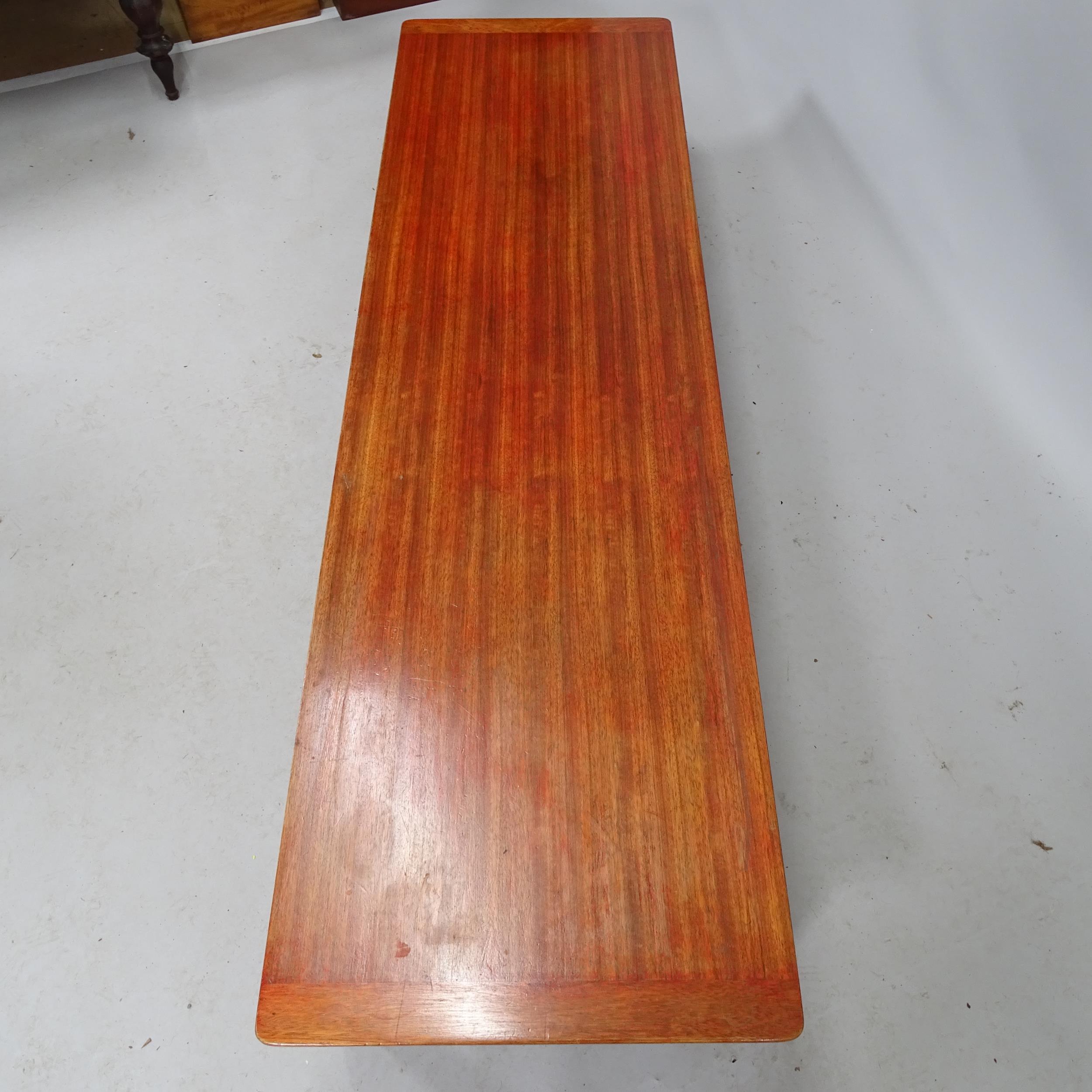 A mid-century G-plan Librenza long Tom coffee table in teak with black painted base. 1689cm x 30cm x - Image 2 of 2