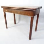 A 19th Century mahogany fold over breakfast table, 99cm x 74cm x 49cm