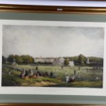 After C T Dodd, a coloured print "the cricket match, Tonbridge School", 85cm x 102cm