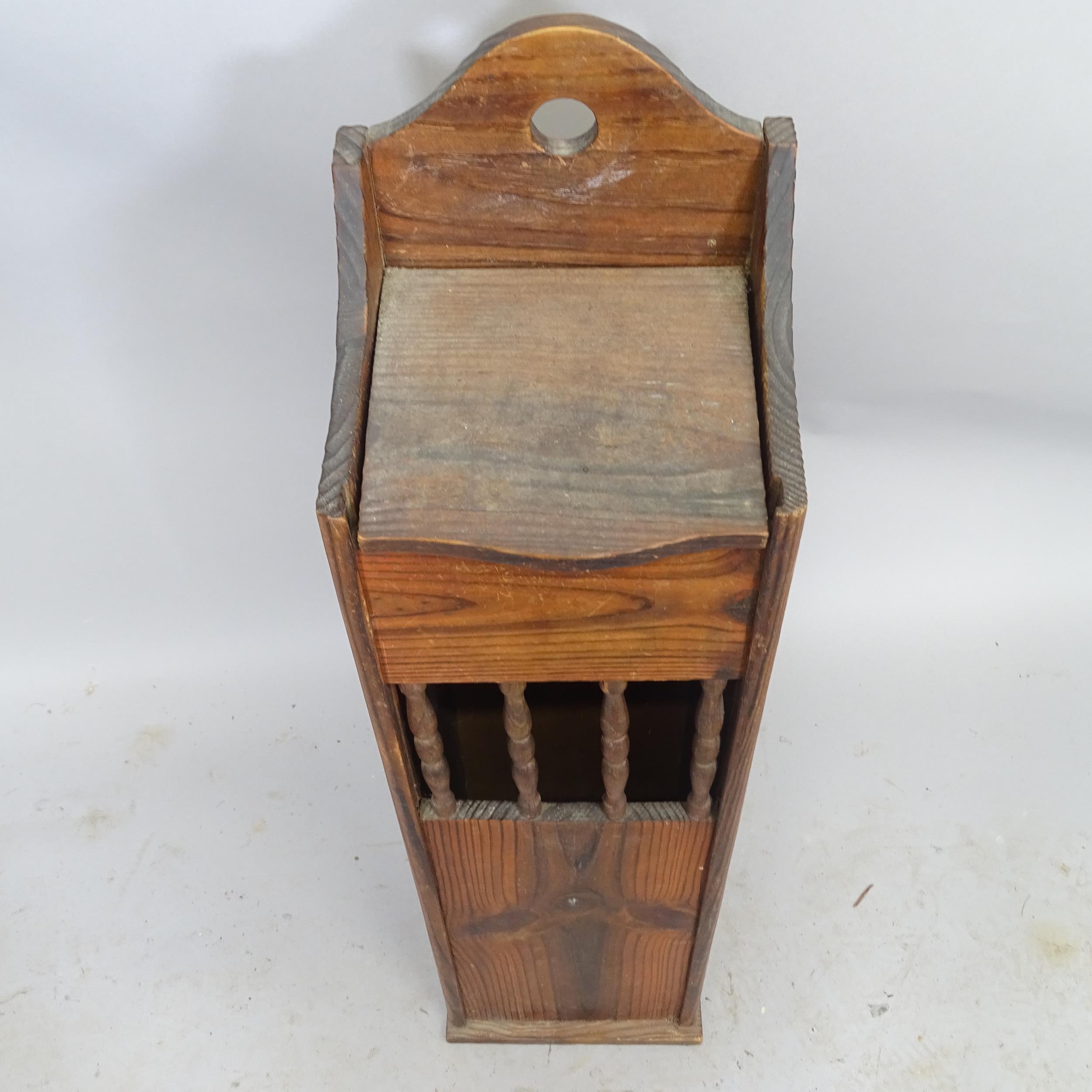 A French stained pine baguette box, 22 x 83 x 22cm - Image 2 of 2