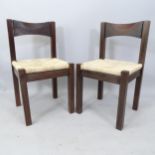 A pair of mid-century teak dining chairs, in the style of ILMARI TAPIOVAARA Hongisto chairs,