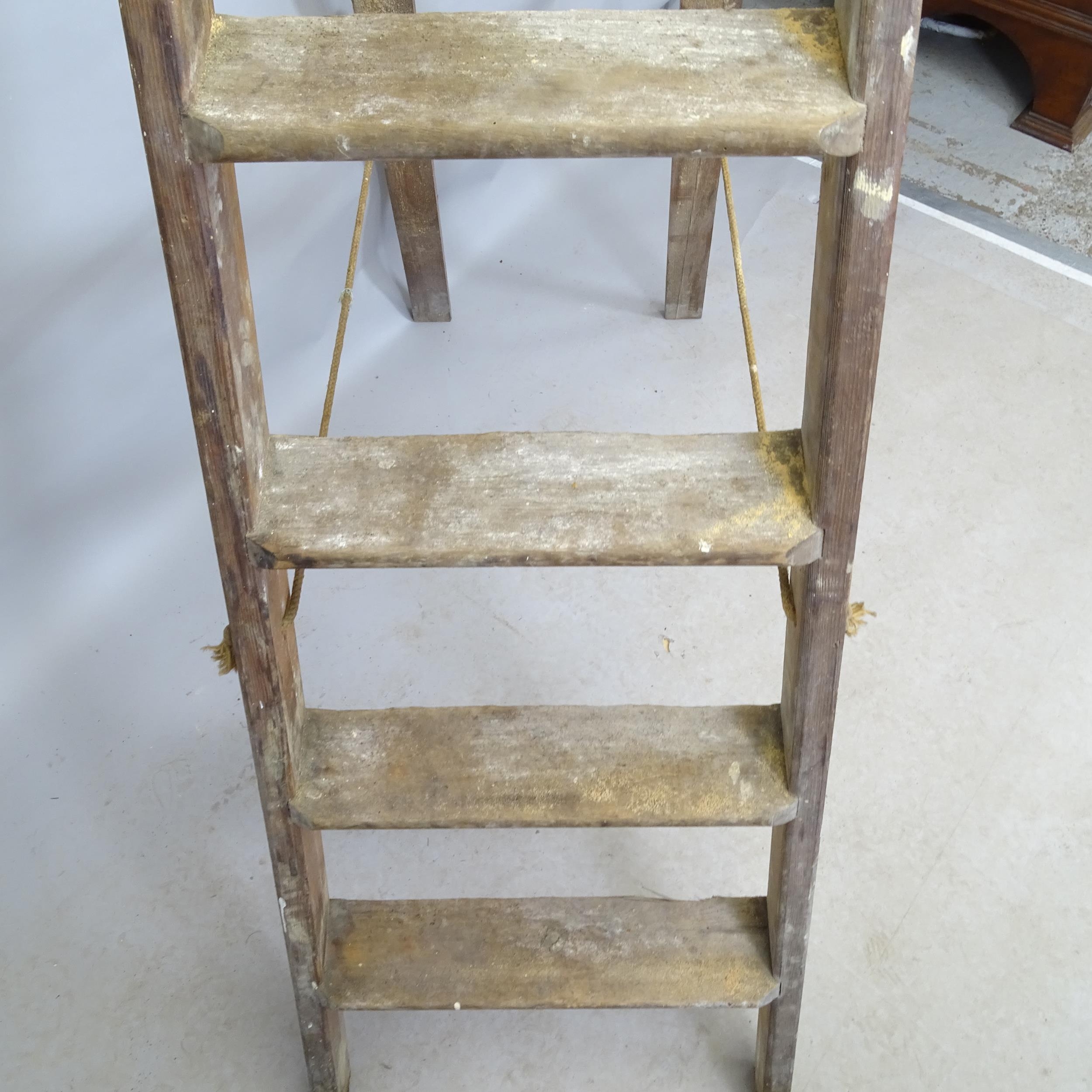 A vintage pine step ladder. Height 180cm - Image 2 of 2
