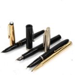 Mont Blanc 72 fountain pen, boxed, Sheaffer gold filled propelling pencil, and 2 other fountain pens