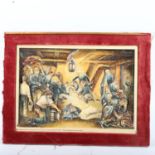 Osbourne relief moulded plaque depicting the death of Nelson on board The Victory 1805, velvet