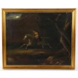 Daniel Macdonald (1821 - 1853), oil on canvas, Tam O' Shanter on horseback (Meg) on the bridge over