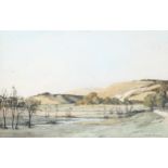 Edgar Thomas Holding (1870 - 1952), watercolour, Wolstonbury Hill from Poynings Sussex, signed, 24cm