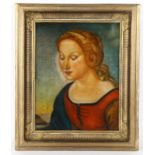 After Raphael, early 20th century oil on canvas, portrait, 40cm x 31cm, framed