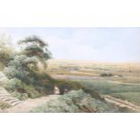 Joseph Charles Reed (1822 - 1877), watercolour, near Winchester, signed, 40cm x 65cm, framed