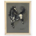 Barry Leighton Jones, oil on board, Chinese horse, signed, 60cm x 45cm, framed