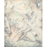 Early 20th century pencil and watercolour, rape of the Sabine, indistinctly signed, 37cm x 31cm,