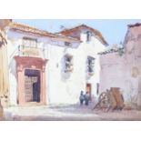 Lionel Arthur Lindsay (1874 - 1961), watercolour, The House With The Red Door Ronda, signed with