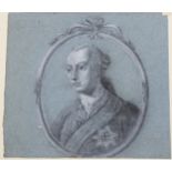 Samuel Woodforde RA (1763 - 1817), charcoal/chalk on blue paper, circa 1790, military portrait