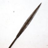 An African all steel double-ended Tribal spear, length 202cm