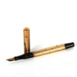 Watermans Ideal 9ct gold-cased fountain pen, hallmarks London 1929 Inscription on panel, general