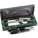 A Cross Concorde ballpoint pen, boxed, and a pair of Cross fountain and ballpoint pens (3)