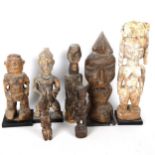 A group of African Tribal wood carvings, largest height 30cm (7)