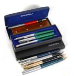 Sheaffer 3-pen set, a Sheaffer fountain pen, and 4 other pens