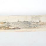 A rare Peninsular War Period military topographical watercolour on 4 joined sheets of paper,