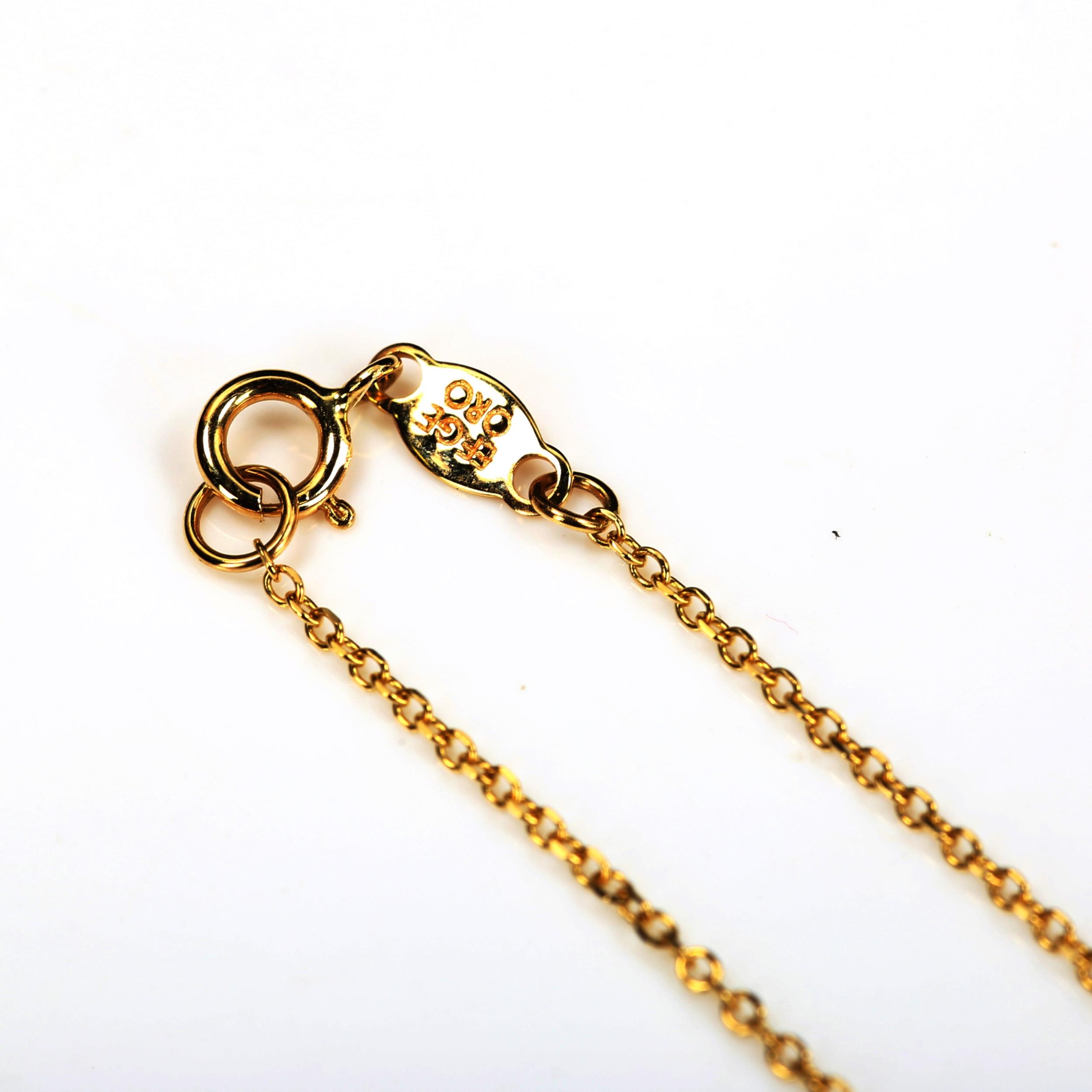 A modern 14ct gold gem set spacer necklace, length 42cm, 2.7g No damage or repairs, all stones - Image 4 of 4