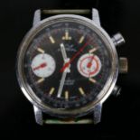 SMITHS ASTRAL - a Vintage stainless steel chronograph wristwatch head, circa 1960s, reverse panda