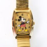 SEIKO - a Vintage gold plated stainless steel Walt Disney Mickey Mouse 60th Anniversary quartz