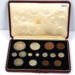 A George VI 1937 specimen coins set, in tooled red leather case