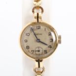 CERTINA - a lady's Vintage 9ct gold mechanical bracelet watch, silvered dial with Arabic numerals,