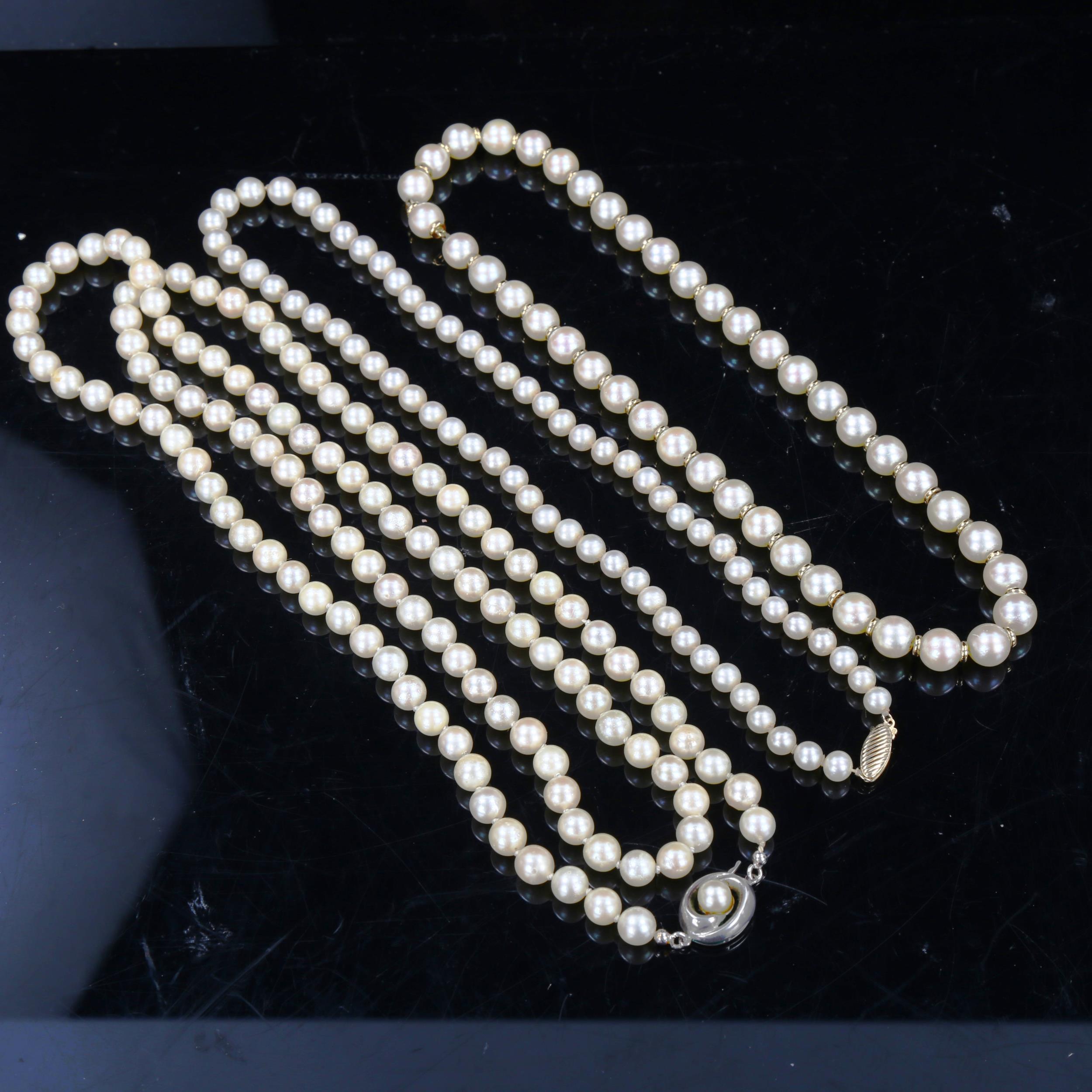 3 pearl necklaces No damage or repairs - Image 2 of 4