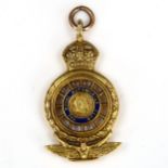 The Royal Automobile Club (RAC) full member type 14 pendant fob, unmarked gold settings with enamel,