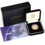An Elizabeth II 2003 gold proof full sovereign coin, limited edition no. 5746, 7.9g, boxed with