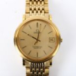 OMEGA - a gold plated Constellation quartz bracelet watch, ref. 196.0138, champagne dial with gilt