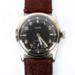 SILVANA - a Second World War Period chrome plated German Military issue mechanical wristwatch, black