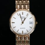 ROTARY - a 9ct gold quartz bracelet watch, white dial with gilt baton hour markers, sweep centre