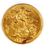 An Edward VII 1910 gold full sovereign coin, 7.9g