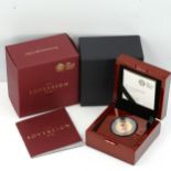 An Elizabeth II 2019 Royal Mint gold proof full sovereign coin, limited edition no. 750 of 9500,