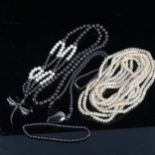 Various haematite and pearl jewellery, comprising 3 necklaces and 1 bracelet (4) Lot sold as seen