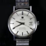TISSOT - a Vintage stainless steel Visodate Seastar Seven automatic bracelet watch, silvered dial