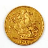 A Victoria 1883 gold full sovereign coin, Young Head, 7.9g