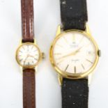 2 wristwatches, comprising Transglobe Turboflite automatic and lady's Tissot Seastar Seven, only